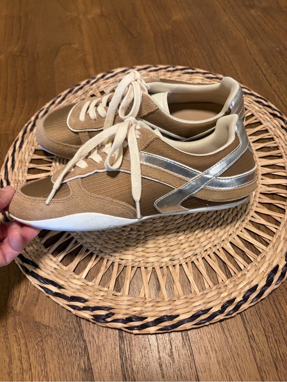 Silent D Casual Tan Suede & Mesh Sneakers - 38 - Picture 2 of 8